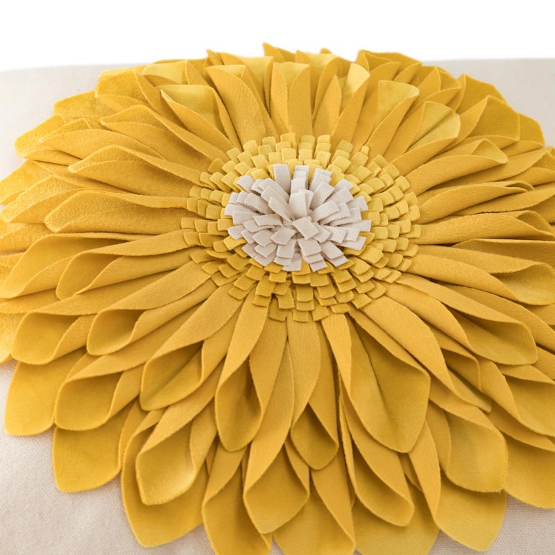 OiseauVoler 3D Sunflowers Handmade Throw Pillow Covers Decorative Pillowcases Cushion Covers for Bed Living Room Farmhouse Decor Yellow 18x18 Inches - Image 4
